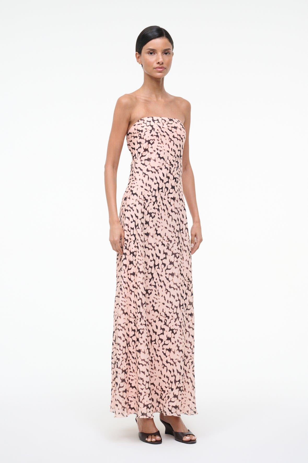CASSIE SILK DRESS | ALMOND BLACK