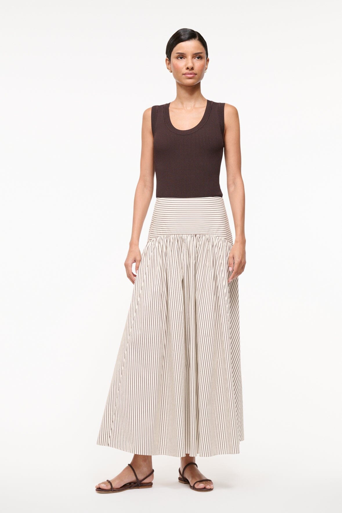 PROCIDA SKIRT | IVORY DARK OAK MICRO STRIPE
